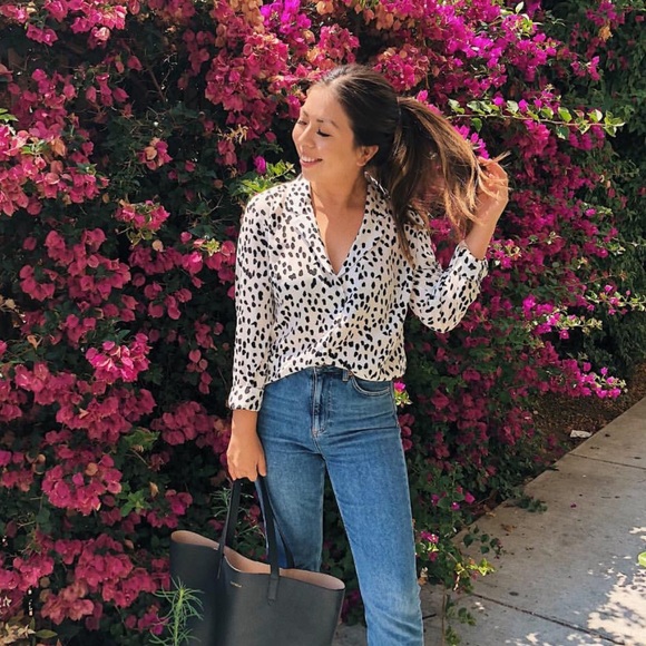 Topshop Tops - TOPSHOP Printed Button Down
